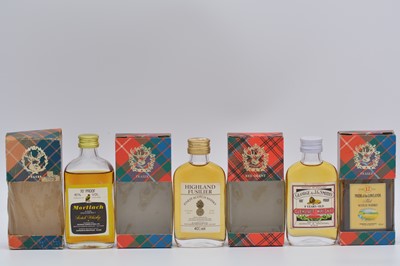 Lot 75 - Gordon & MacPhail, Tartan Miniature Collection, twelve flat bottles in packs