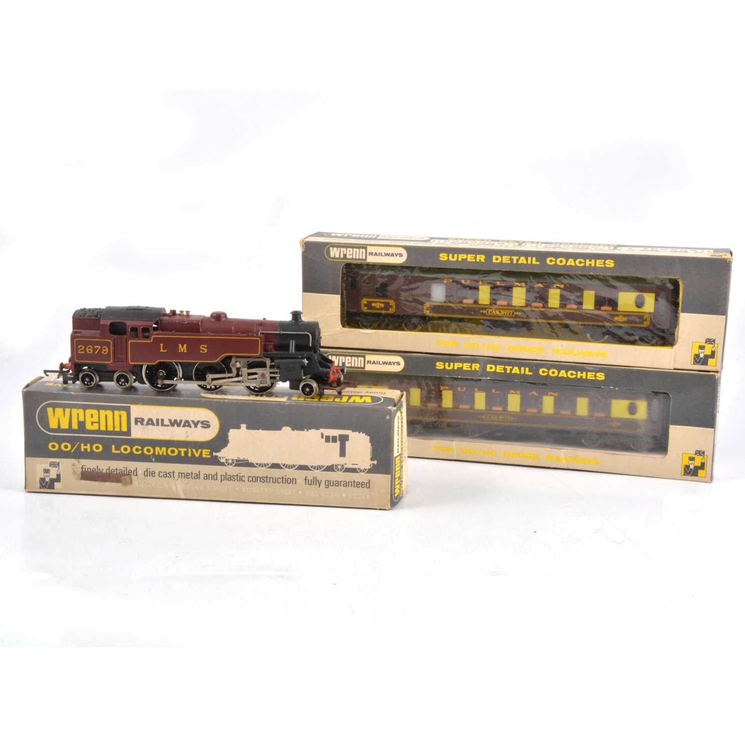 Lot 94 - Wrenn OO gauge model railway locomotive and passenger coaches.