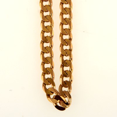 Lot 254 - A 9 carat yellow gold chain link necklace.