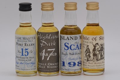 Lot 114 - The Whisky Connoisseur - four assorted cask strength Islay miniature whiskies