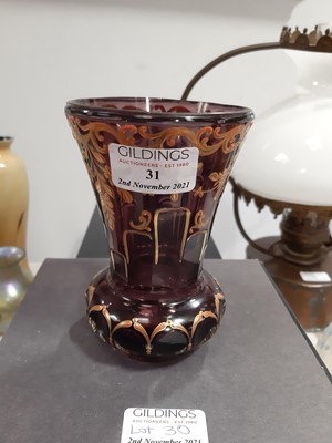 Lot 31 - Seven Bohemian glass beakers and vases
