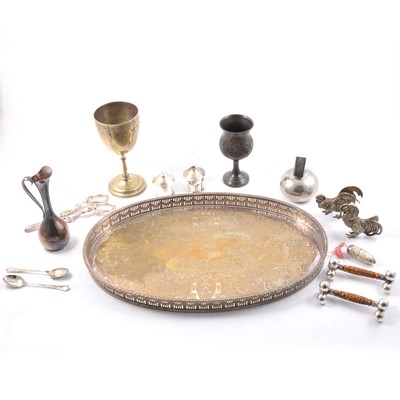 Lot 26 - Silver plated tray, etc.