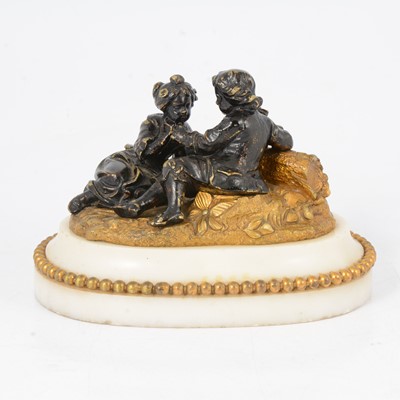 Lot 8 - 19th Century French gilt and patinated metal group