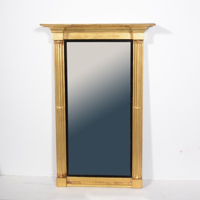 Lot 573 - Small rectangular gilt framed pier mirror.
