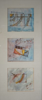 Lot 422 - 20th century school, three geometrical studies, framed as one