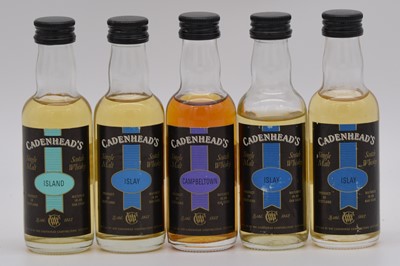 Lot 240 - Cadenhead's Regional Malts - five Islay/ Campbeltown miniatures