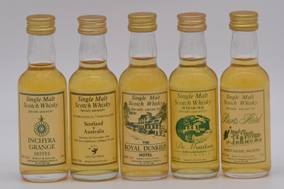 Lot 166 - Thirty two assorted hospitality and commemorative miniature whiskies