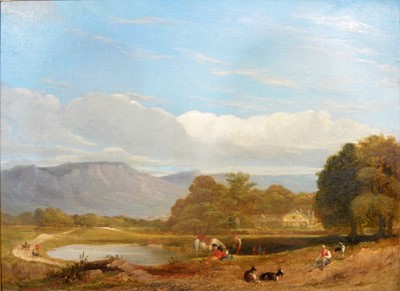 Lot 412 - Hunt, Landscape with travellers at rest