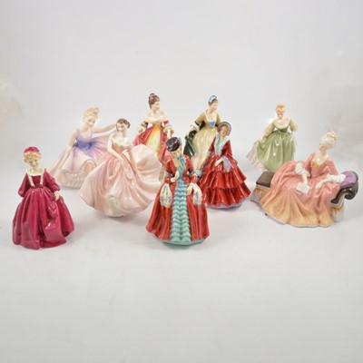 Lot 41 - Collection of nine Worcester and Royal Doulton figurines