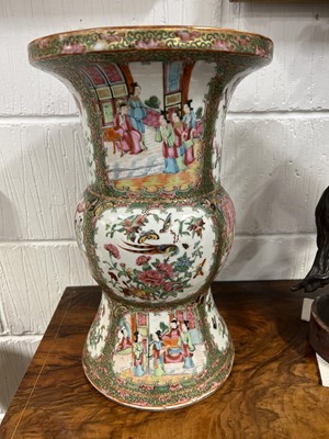 Lot 16 - Cantonese famille rose gu vase