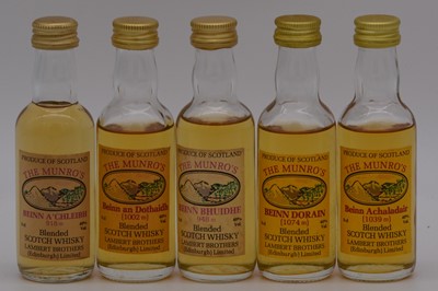 Lot 640 - Twelve Master of Malt whisky miniatures, and  nineteen Munro's blended whisky miniatures