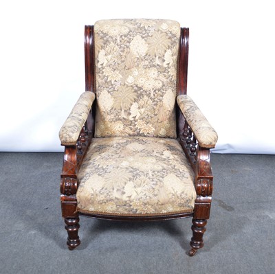 Lot 471 - Victorian mahogany framed easy chair