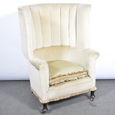 Lot 464 - George III style easy chair, barrel back