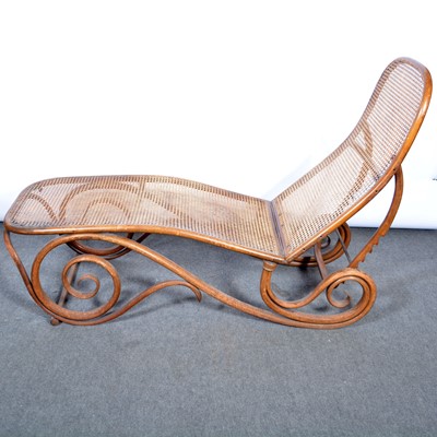 Lot 486 - Bentwood folding recliner chair, probably Thonet