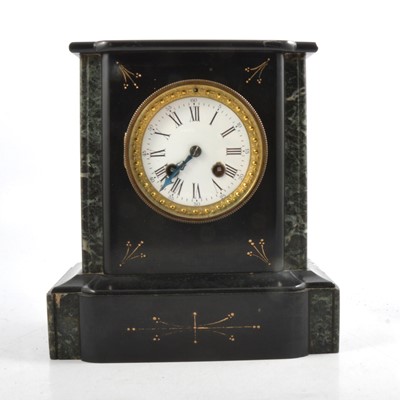 Lot 177 - A black marble mantel clock.