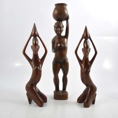 Lot 150 - Small collection of African carved wood artifacts.
