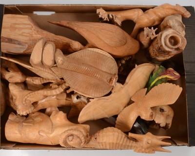 Lot 204 - Collection of carved wood models