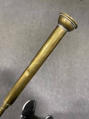 Lot 117 - Reeded brass post horn.