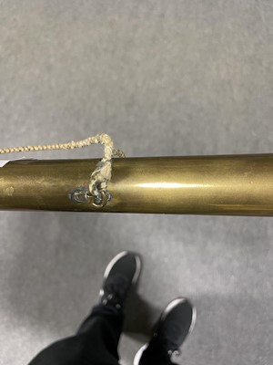 Lot 117 - Reeded brass post horn.