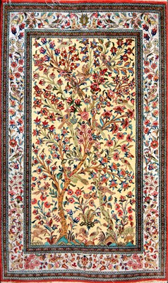 Lot 291 - Kerman type silk picture rug