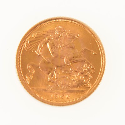 Lot 207 - Elizabeth II gold Sovereign coin, 1966, 8g.