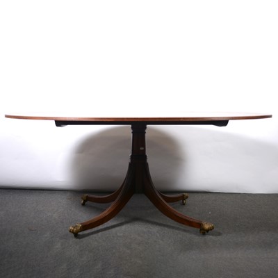 Lot 456 - Regency style mahogany pedestal dining table