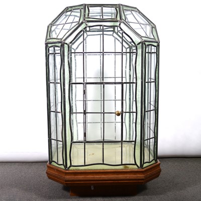 Lot 503 - Leaded and stained glass display case