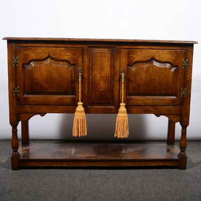 Lot 491 - Reproduction golden oak side cabinet