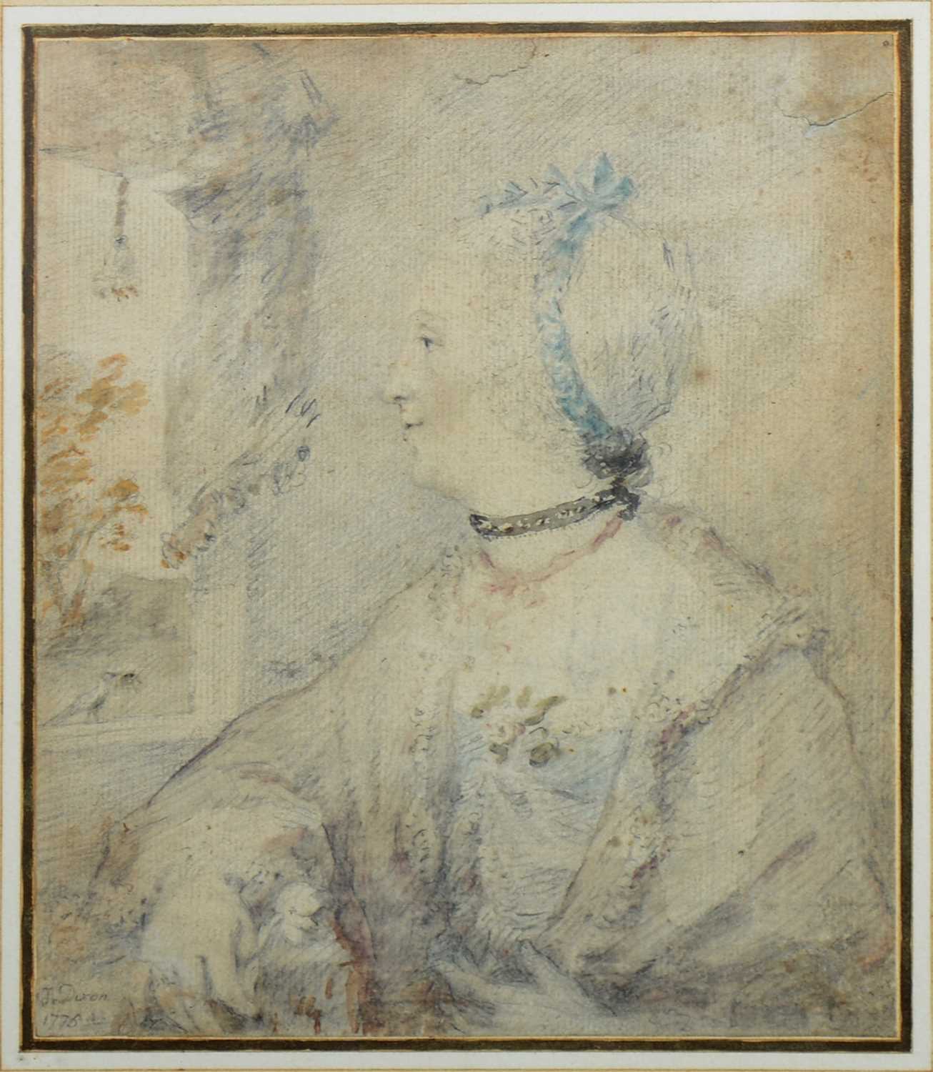 Lot 184 - Attributed to John Dixon of Bath, Portrait of a Lady by a window