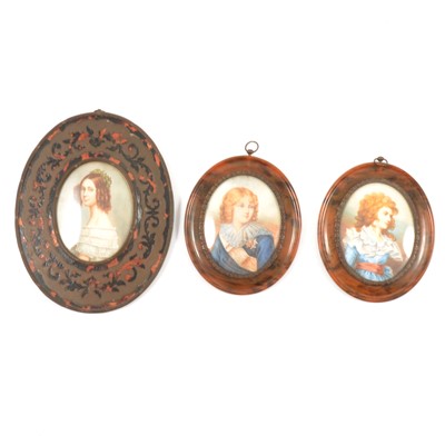 Lot 85 - Three miniature portraits
