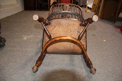 Lot 197 - Victorian yew and elm high-back Windsor chair