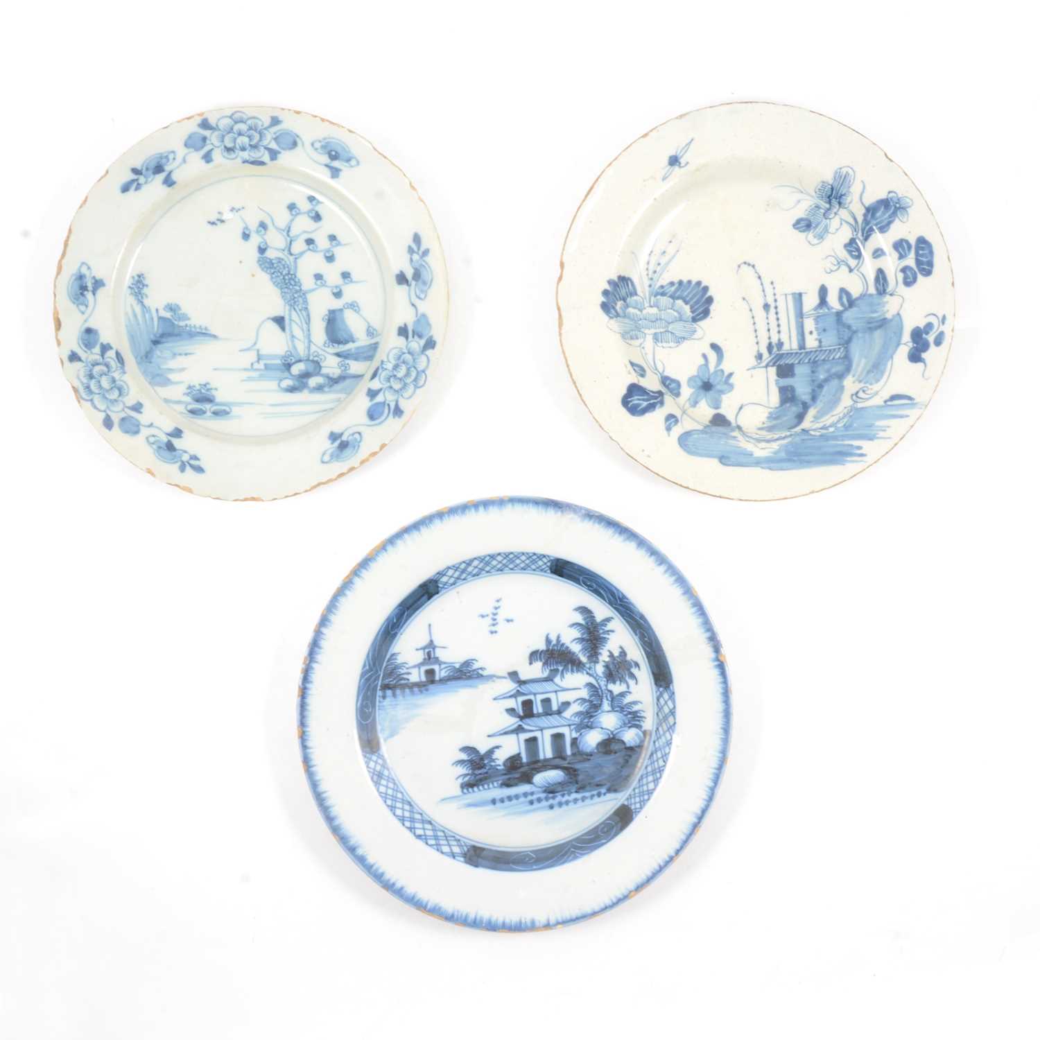 Lot 5 - Three delft blue and white plates