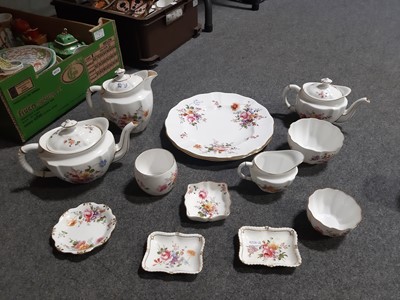 Lot 8 - A collection of Royal Crown Derby bone china teaware, Derby Posies
