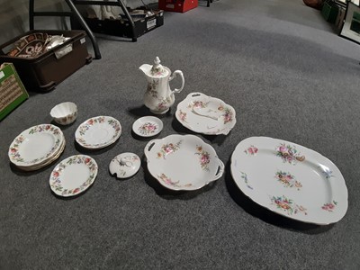 Lot 8 - A collection of Royal Crown Derby bone china teaware, Derby Posies