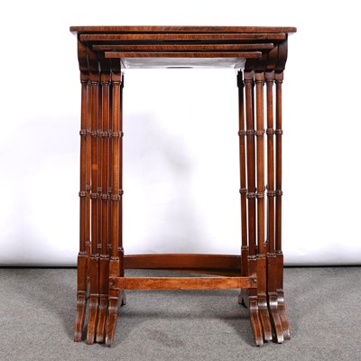 Lot 389 - Set of Edwardian inlaid mahogany quartetto tables