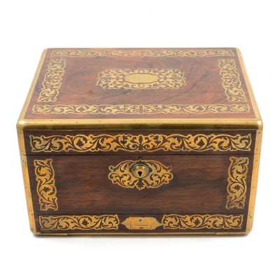 Lot 66 - William IV brass-mounted rosewood travelling case
