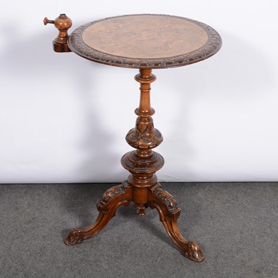 Lot 393 - Victorian walnut and marquetry pedestal table