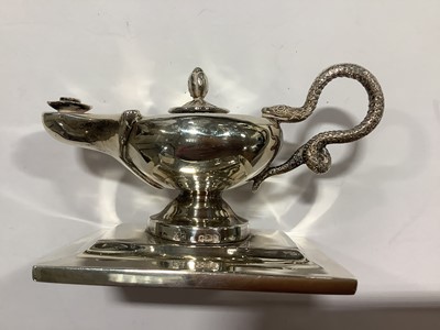 Lot 33 - Victorian silver desk stand, by Daniel & Charles Houle, London 1859