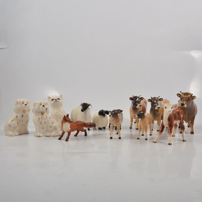Lot 55 - Collection of ten Beswick animal figurines and three others