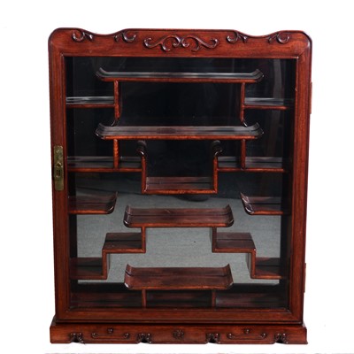 Lot 539 - Chinese rosewood wall cabinet