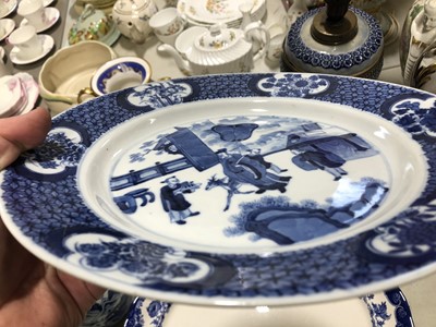 Lot 93 - Chinese blue and white vase, export plates, teabowl and other ceramics.