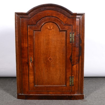 Lot 531 - George III walnut hanging corner cupboard