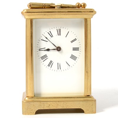 Lot 163 - Small French brass carriage clock