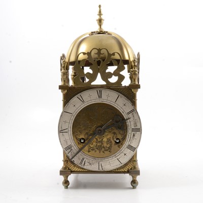 Lot 65 - Brass lantern clock, 20th Century