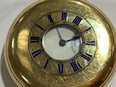 Lot 107 - An 18 carat yellow gold minute repeating demi-hunter pocket watch.