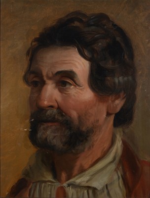 Lot 370 - Attributed to James Clarke Hook, Head of an Italian Peasant