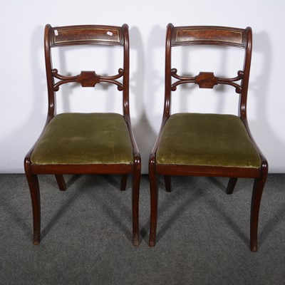 Lot 463 - George III mahogany dining table and a set of eight dining chairs