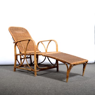 Lot 557 - Dryad Cane Furniture, Leicester, a cane lounger, model 379
