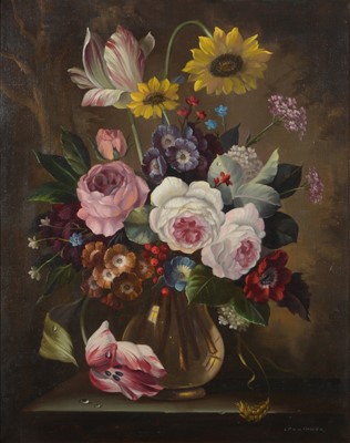 Lot 436 - Lex Ander, still life of flowers.