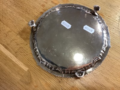 Lot 42 - Small George II silver salver, by Richard Rugg, London 1759